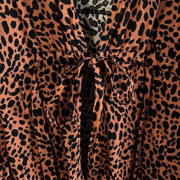 TORRID Cheetah Print Long Sleeve Tie Front Kimono size 3X - Picture 4 of 8